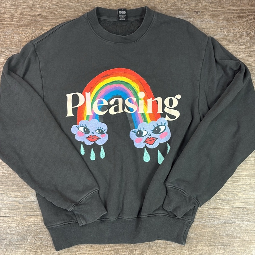 Pleasing Rainbow Graphic Crewneck Sweatshirt Small Harry Styles Pleasing